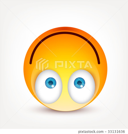 Smiley with blue eyes,emoticon. Yellow face with 33131636