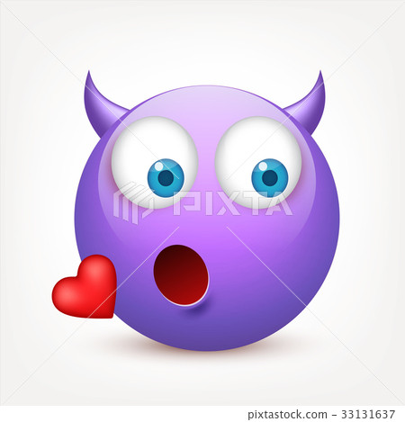 Smiley with blue eyes,emoticon. Violetface with 33131637