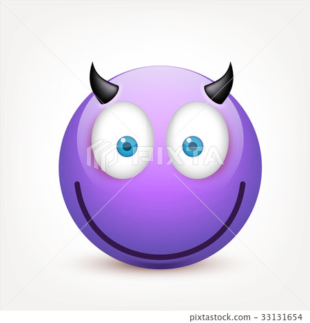 Smiley with blue eyes,emoticon. Violetface with Smiley with blue eyes,emoticon. Violetface with 33131654