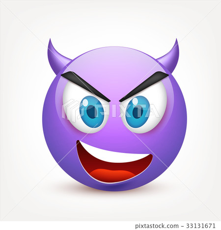Smiley with blue eyes,emoticon. Violetface with 33131671