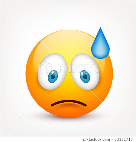 Smiley with blue eyes,emoticon. Yellow face with 33131713