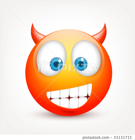 Smiley with blue eyes,emoticon. Yellow face with 33131715