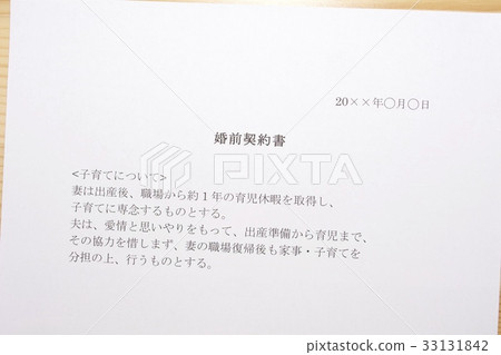 Pre-marriage contract (about child care) Pre-marriage contract (about child care) 33131842