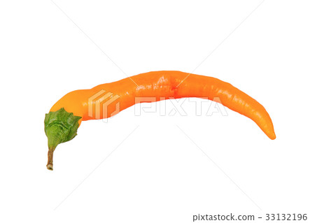 Orange chilli peppper on a white background 33132196