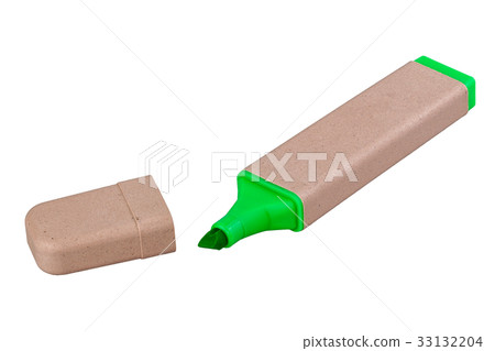 Green highliter on a white bacground 33132204