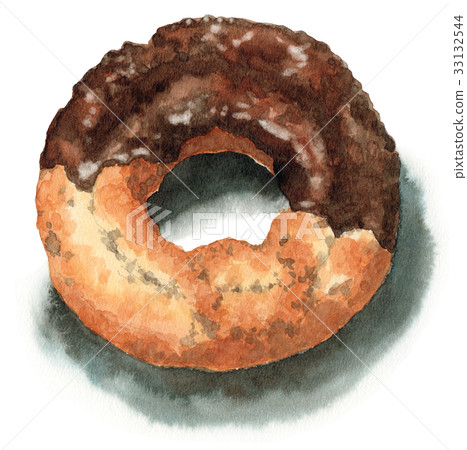 analog watercolor chocolate fashion donut analog watercolor chocolate fashion donut 33132544