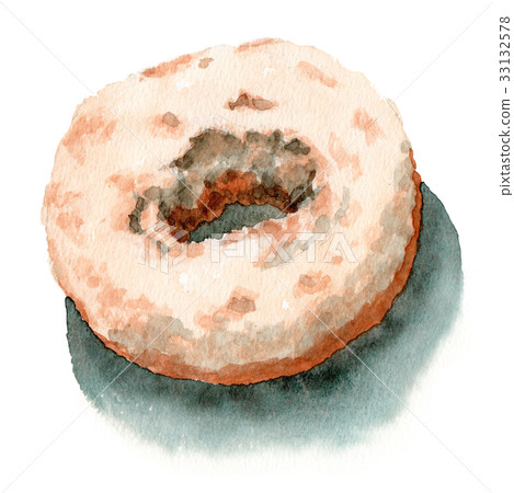 analog watercolor lemon sugar donut 33132578