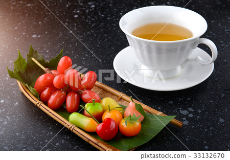 Fruit shape dessert or Look choop in Thailand. 33132670