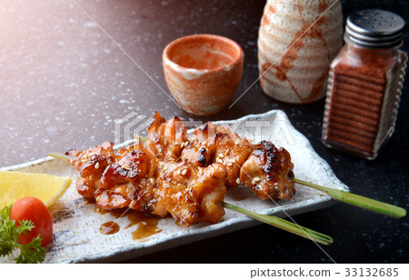 Japanese chicken grill or yakitori. 33132685