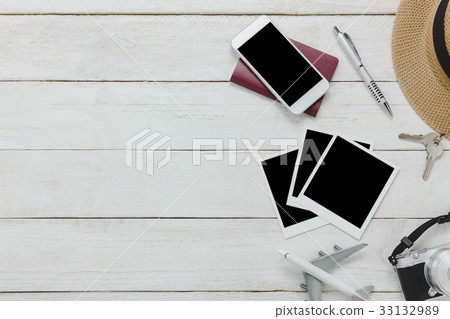 Top view accessories to travel concept. 33132989
