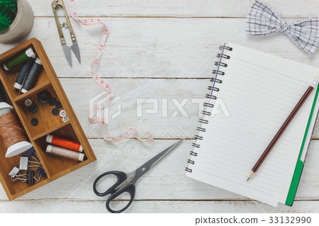 Top view accessories tailor concept. 33132990