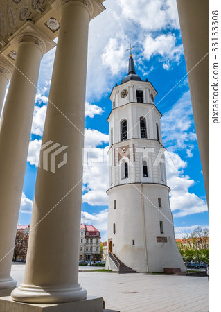 Bell tower on Cathedral square, Vilnius, Lithuania 33133308