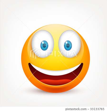 Smiley with blue eyes,emoticon. Yellow face with Smiley with blue eyes,emoticon. Yellow face with 33133765
