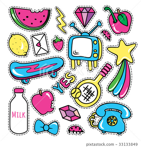 Stickers collections in pop art style 33133849