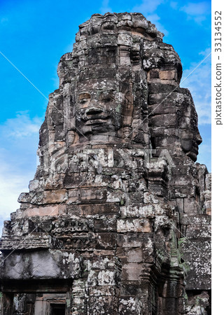 Bayon temple with smiling stone faces, Cambodia 33134552