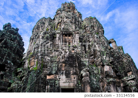 Bayon temple with smiling stone faces, Cambodia Bayon temple with smiling stone faces, Cambodia 33134556
