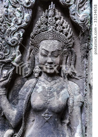 stone carvings of Apsara, Cambodia stone carvings of Apsara, Cambodia 33134658