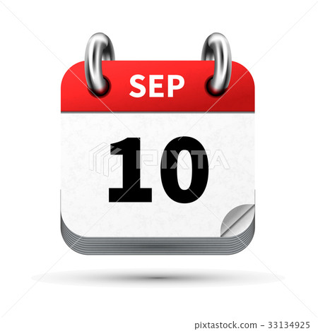 icon of calendar with 10 september date on white 33134925