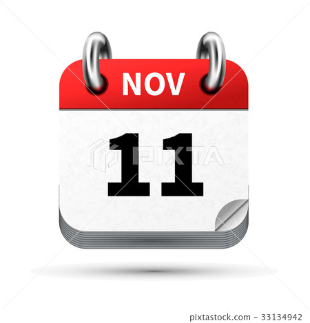 icon of calendar with 11 october date on white 33134942