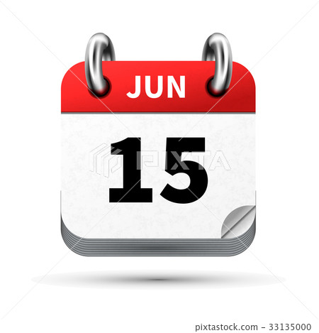 icon of calendar with 15 june date on white 33135000