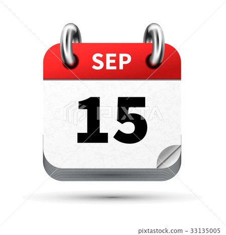 icon of calendar with 15 september date on white-插圖素材 [33135005] - PIXTA圖庫