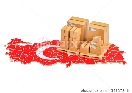 Shipping and Delivery from Turkey concept Shipping and Delivery from Turkey concept 33137846