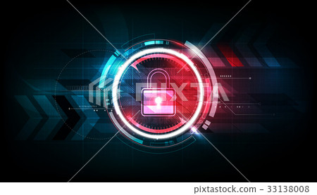 Padlock with security lock concept technology 33138008