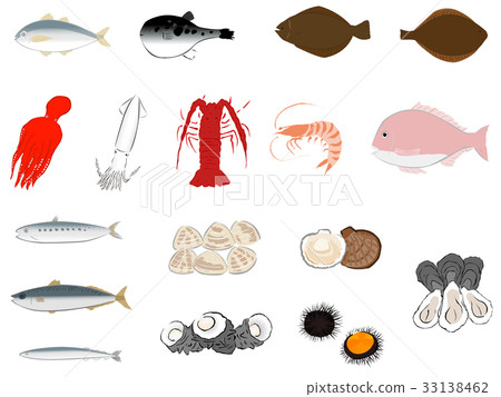 Illustration set of seafood 33138462