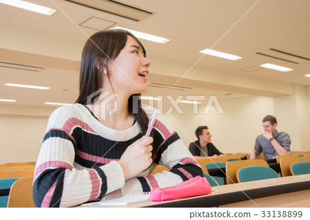 Female college student studying in Germany 33138899