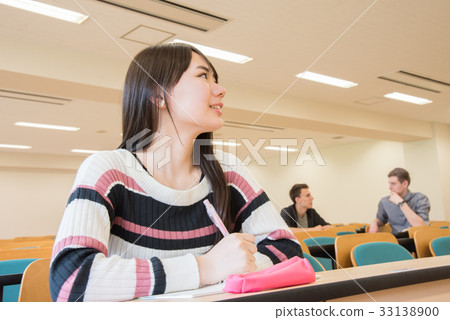Female college student studying in Germany 33138900