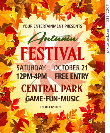 Autumn vector party festival invitation poster Autumn vector party festival invitation poster 33142207