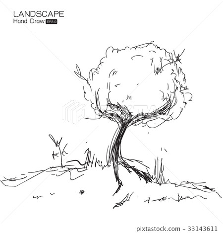 Natural landscape in Hand drawn style 33143611