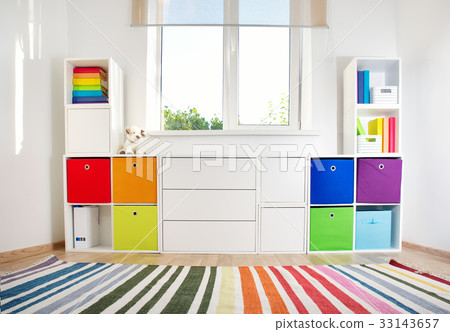 Colourful children rooom with white walls and 33143657