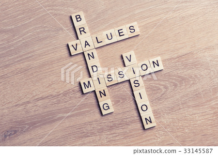 Conceptual business keywords on table with elements of game maki 33145587