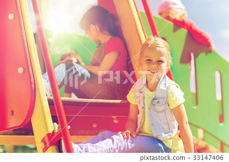 happy kids on children playground 33147406
