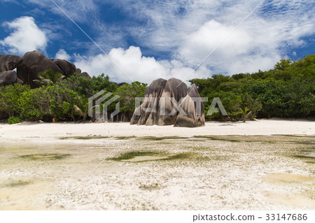 island beach in indian ocean on seychelles island beach in indian ocean on seychelles 33147686