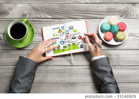 Businesswoman making business notes 33148929