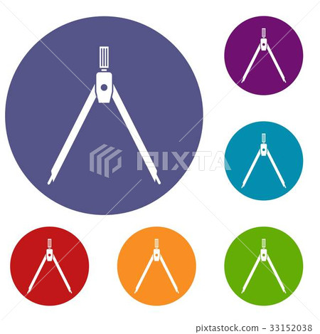 Drawing compass icons set Drawing compass icons set 33152038