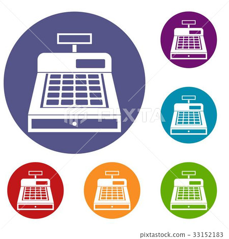 Cash register icons set Cash register icons set 33152183