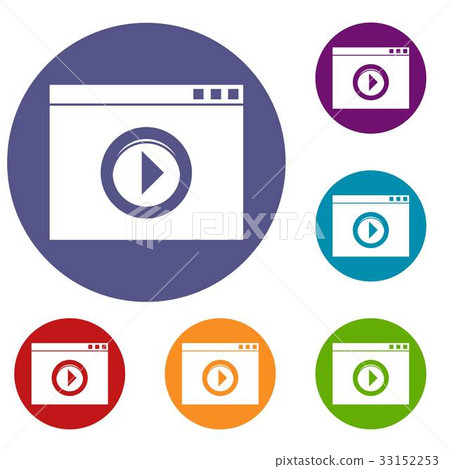 Video player icons set 33152253