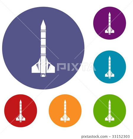Atomic rocket icons set 33152303