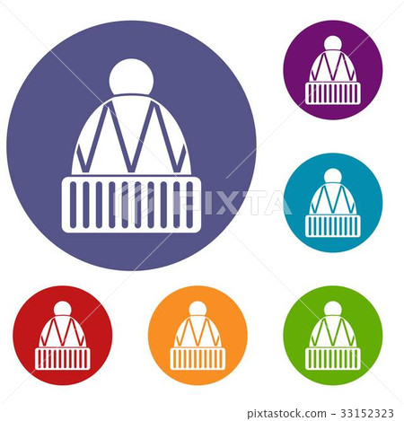 Winter hat icons set Winter hat icons set 33152323