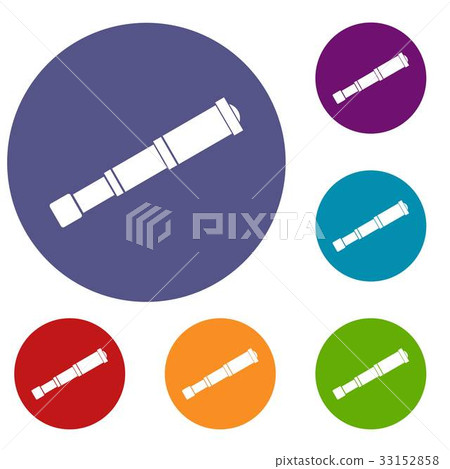 Spyglass icons set 33152858