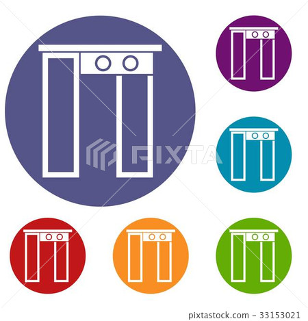 Security gate at airport icons set-插圖素材 [33153021] - PIXTA圖庫