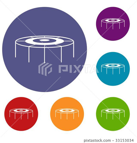 Trampoline icons set Trampoline icons set 33153034
