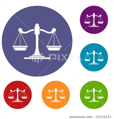 Scales of justice icons set Scales of justice icons set 33153211