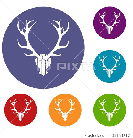 Deer antler icons set Deer antler icons set 33153217