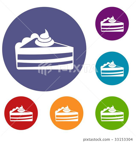 Piece of cake icons set 33153304