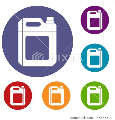 Plastic jerry can icons set 33153309