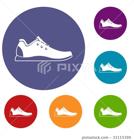 Athletic shoe icons set-插圖素材 [33153399] - PIXTA圖庫